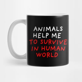 Animals Help Me | Black Mug